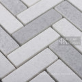 Grey Glass Mosaic Tile Backsplash Herringbone Tiles​